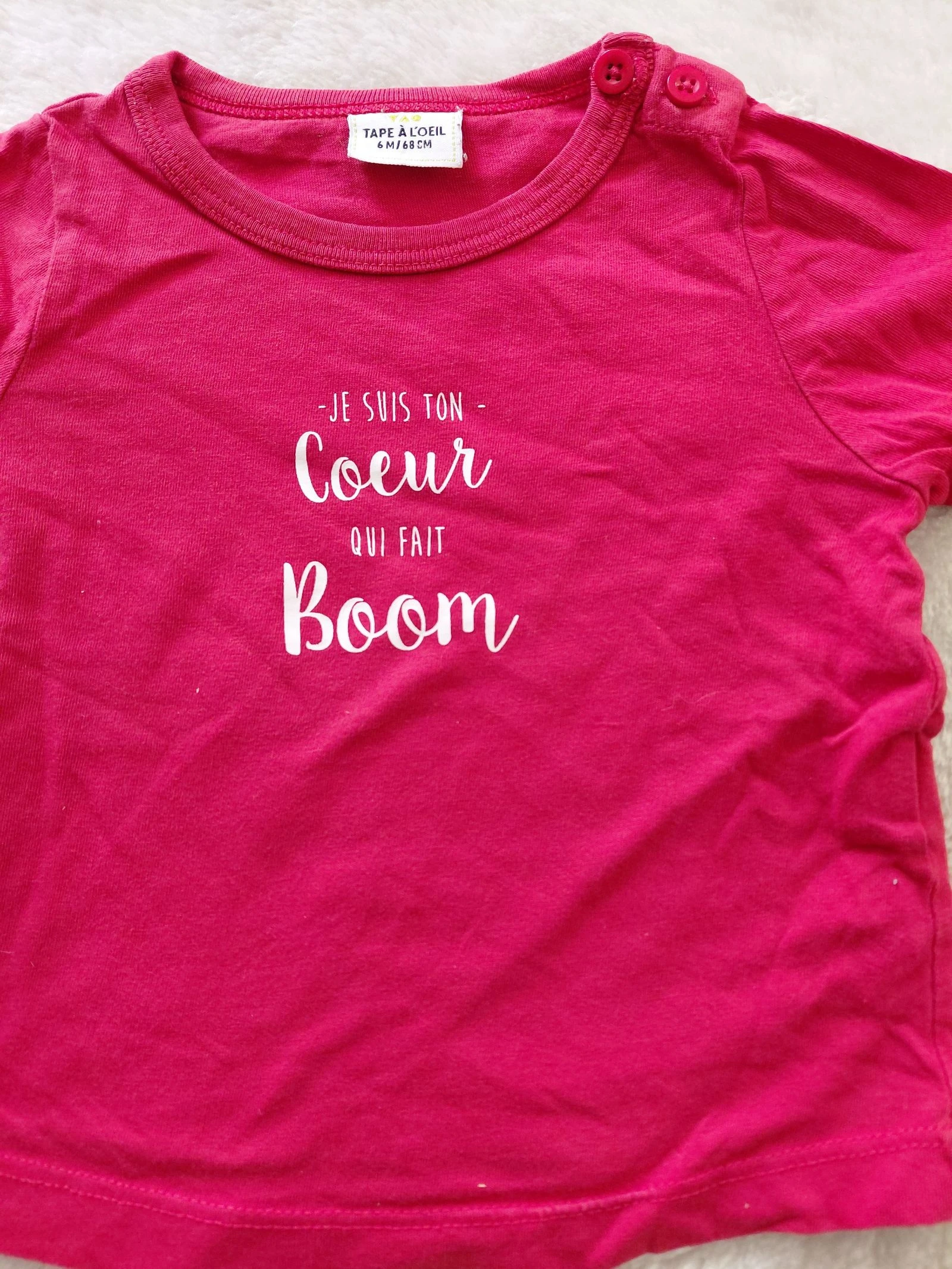 T-shirt manches longues rouge 6 mois – photo 2